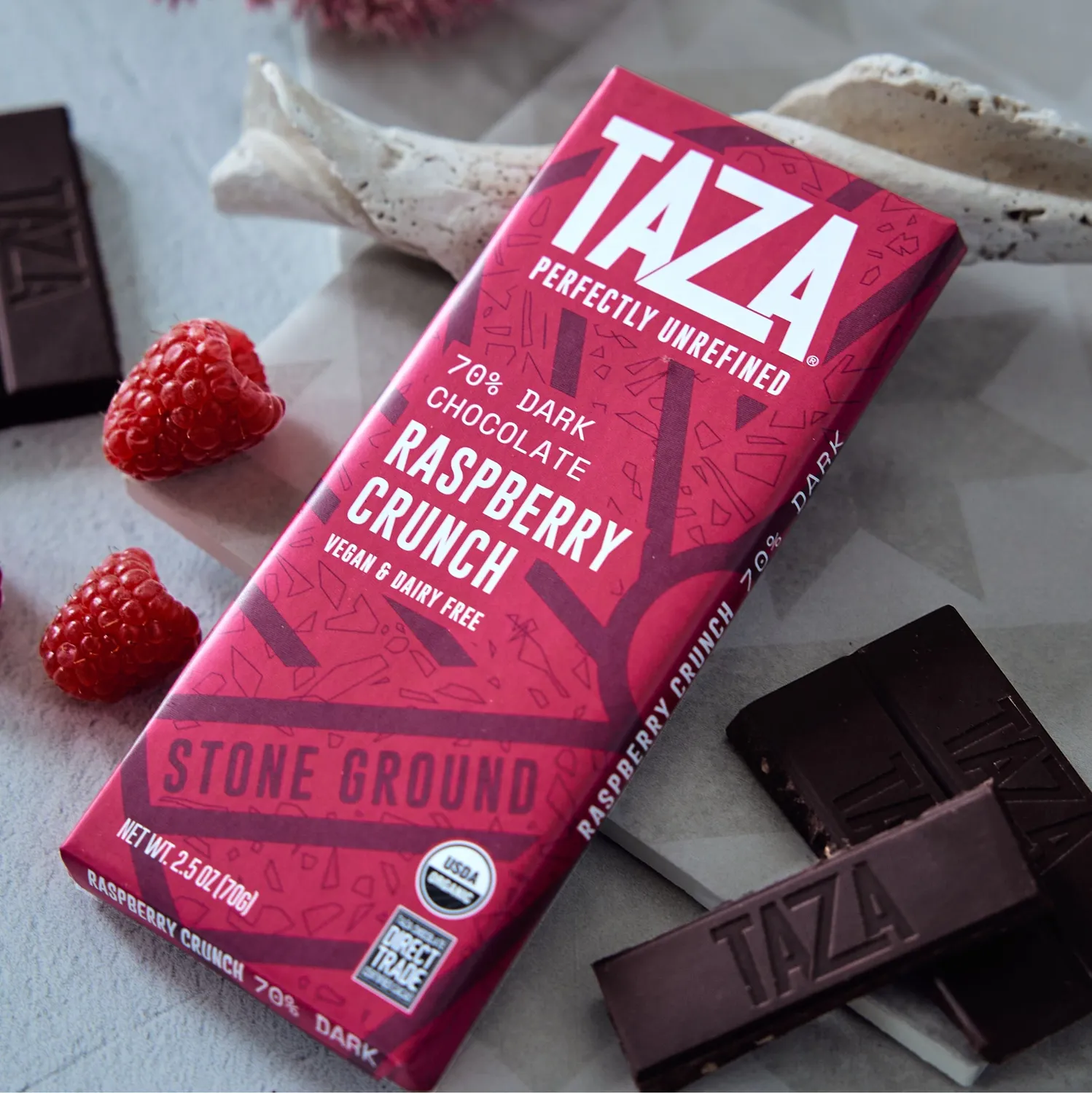 Taza Raspberry Crunch tavoletta 70% al lampone