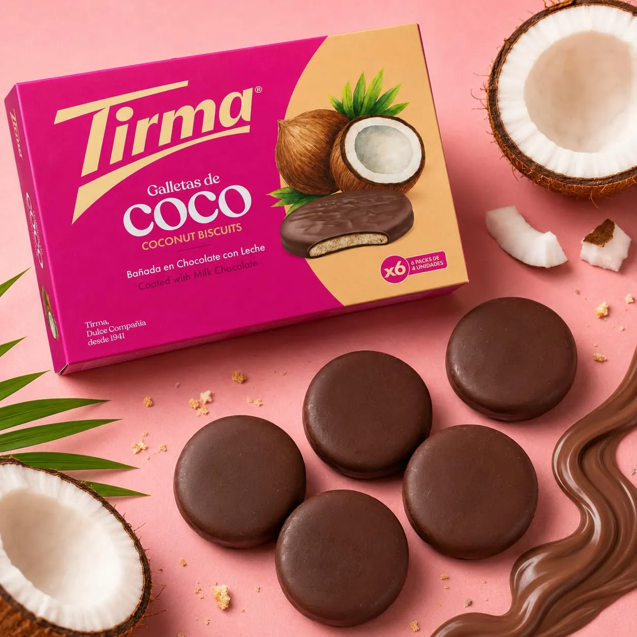 Tirma Biscotti Cocco Cioccolato al Latte 200g 6x4 pezzi