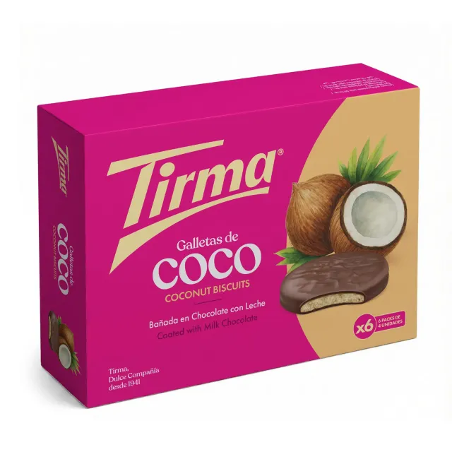 Tirma Biscotti Cocco Cioccolato al Latte 200g 6x4 pezzi