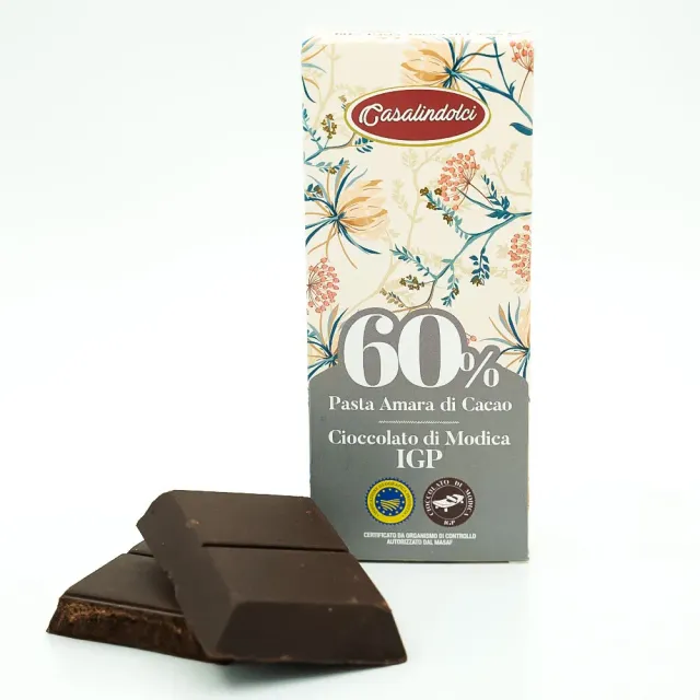 Casalindolci Cioccolato di Modica Pasta Amara 60% tavoletta fondente