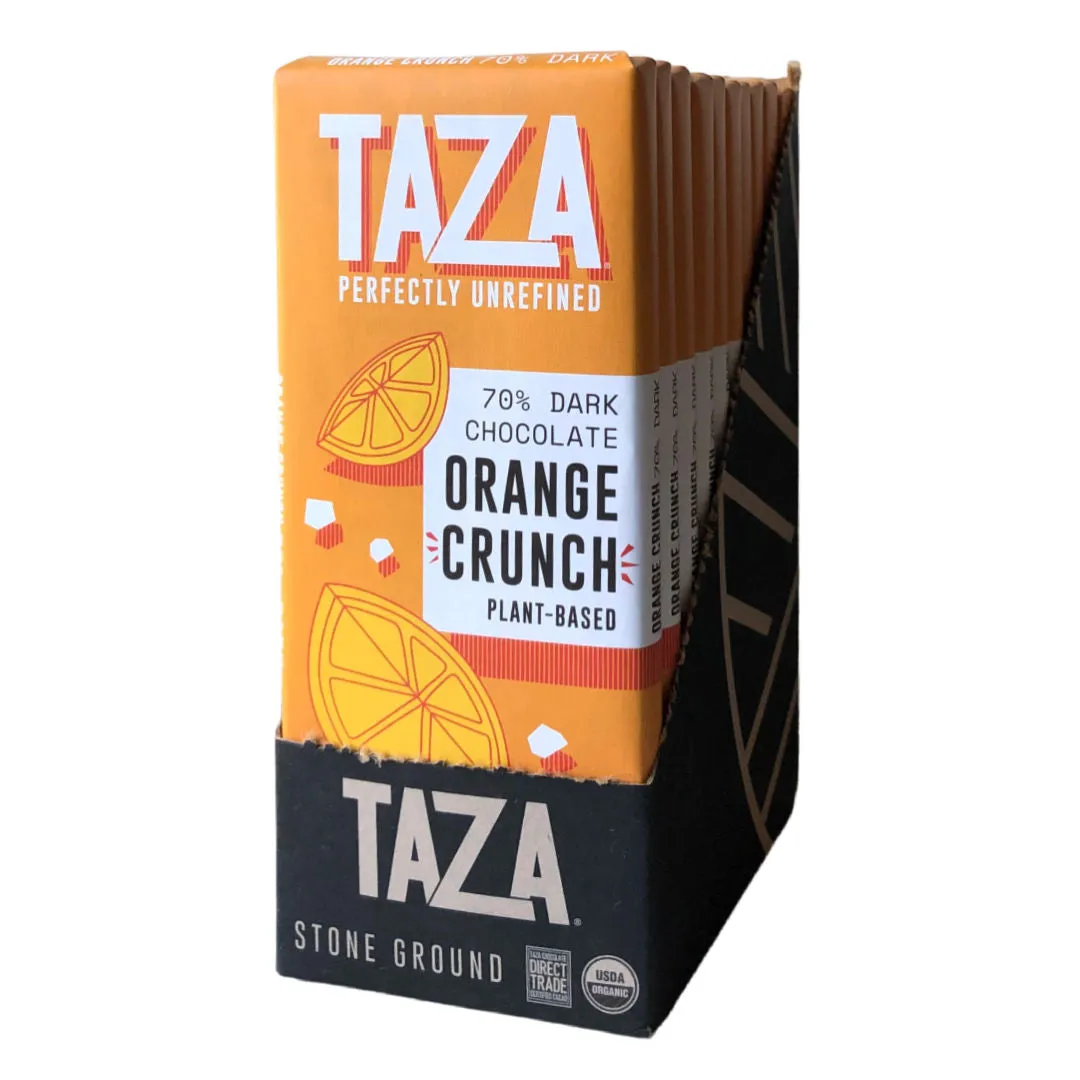 Taza Orange Crunch barretta cioccolato fondente 70% arancia 71 g