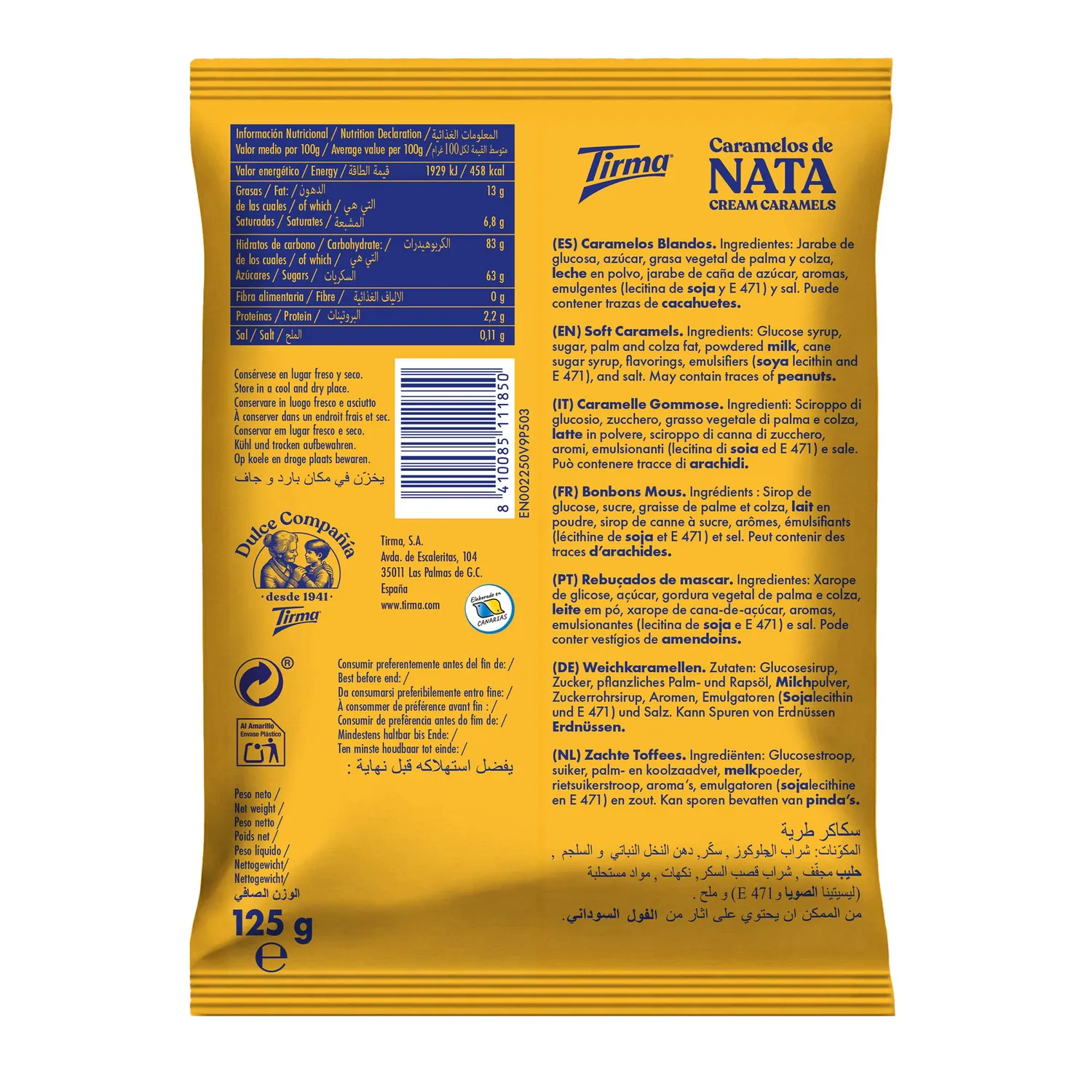 Tirma Caramelle Morbide Crema Caramello 125g senza glutine