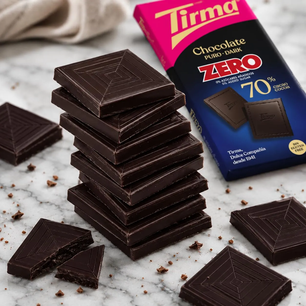 Tirma Zero Cioccolato Fondente 70% 125 g Senza Zuccheri