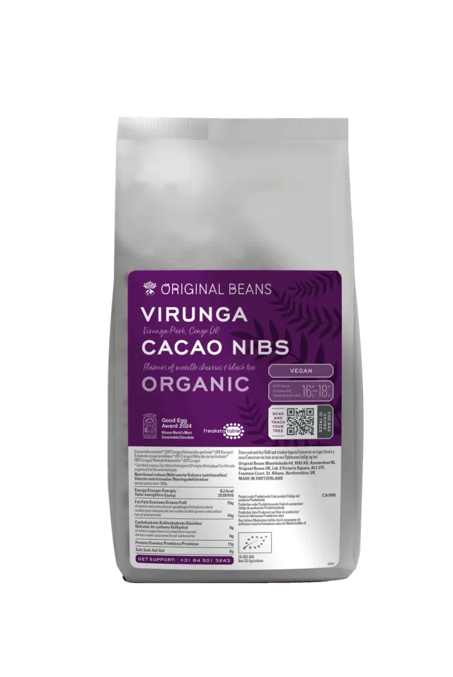 Original Beans Virunga Nibs 100% fave cacao 1250g amarene