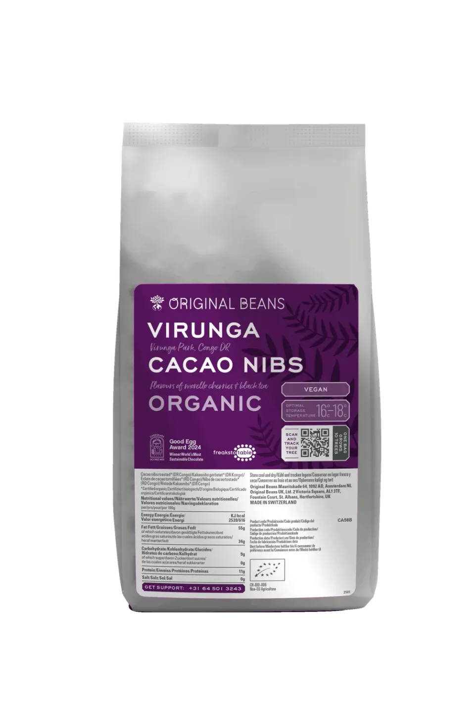 Original Beans Virunga Nibs 100% fave cacao 1250g amarene