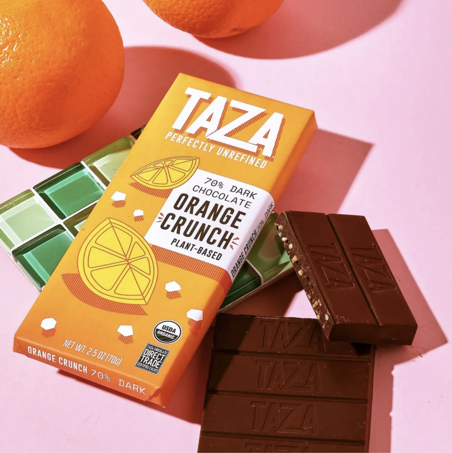 Taza Orange Crunch barretta cioccolato fondente 70% arancia 71 g