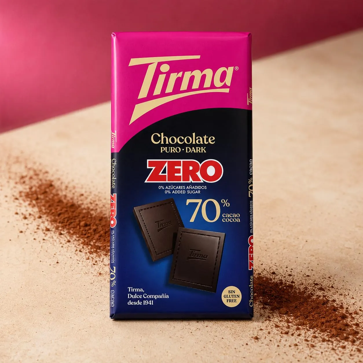 Tirma Zero Cioccolato Fondente 70% 125 g Senza Zuccheri