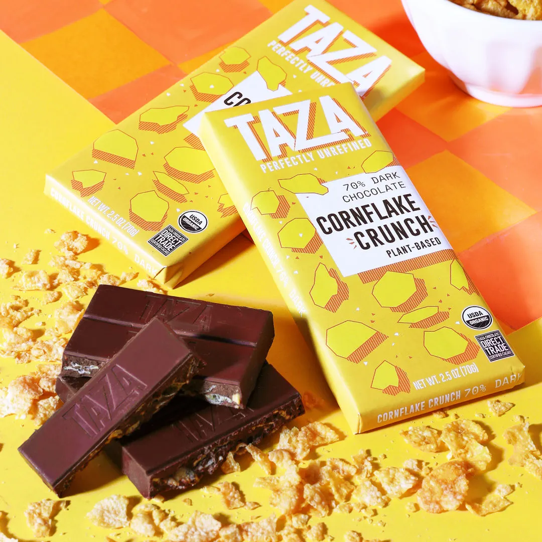 Taza Cornflake Crunch barretta cioccolato fondente 70% sale 71 g