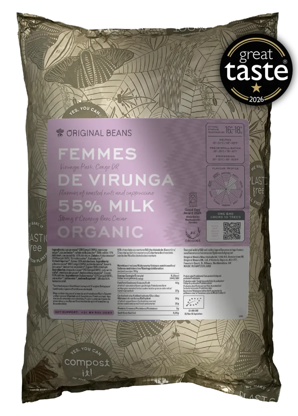Original Beans Femmes de Virunga 55% tavoletta latte 70g
