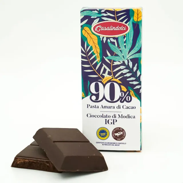 Casalindolci Cioccolato di Modica Pasta Amara di Cacao 90% tavoletta