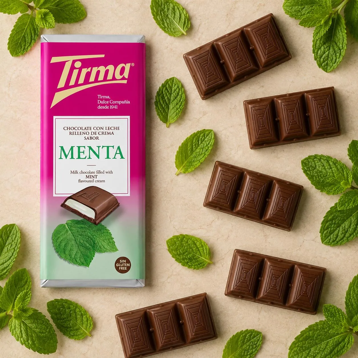 Tirma tavoletta cioccolato 110g latte ripiena menta