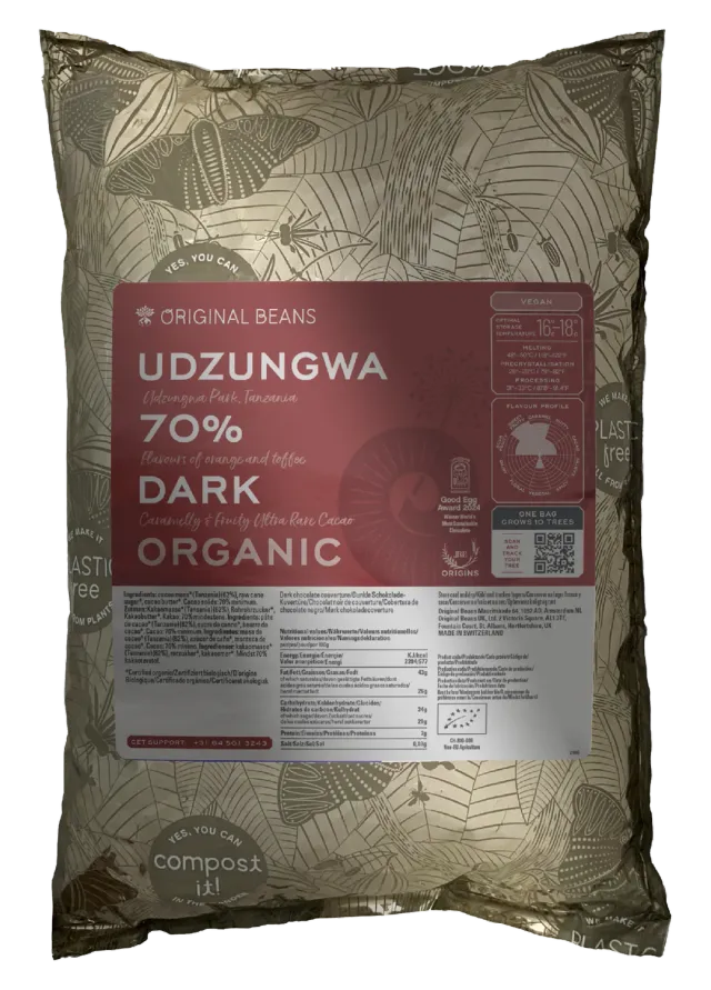 Original Beans Udzungwa 70% tavoletta fondente 70g arancia