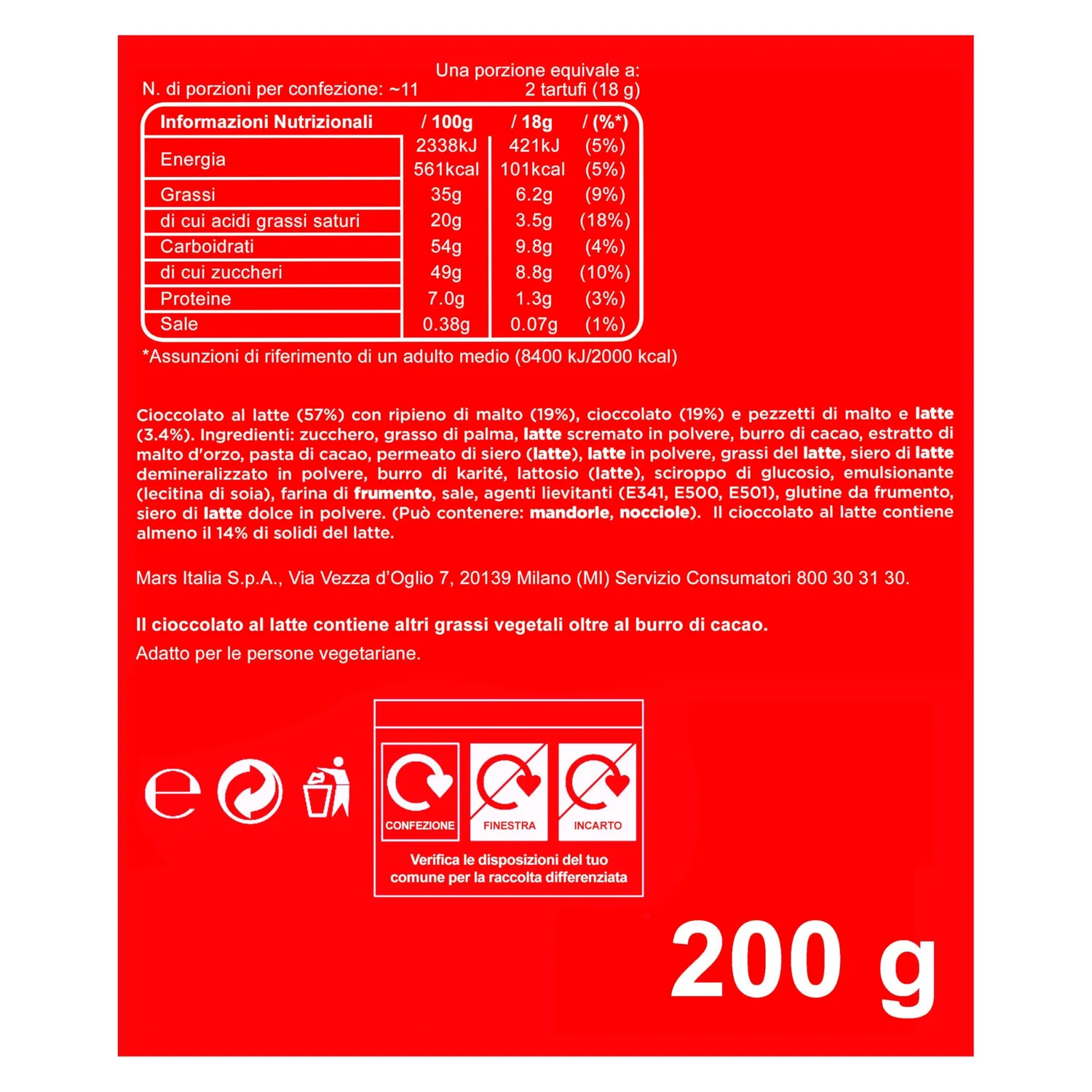 Maltesers Truffles tartufi cioccolato al latte 200g